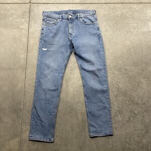 Denim Jeans 34×30 Coupe Etroite Médium Wash Denim With Bone Design On Back